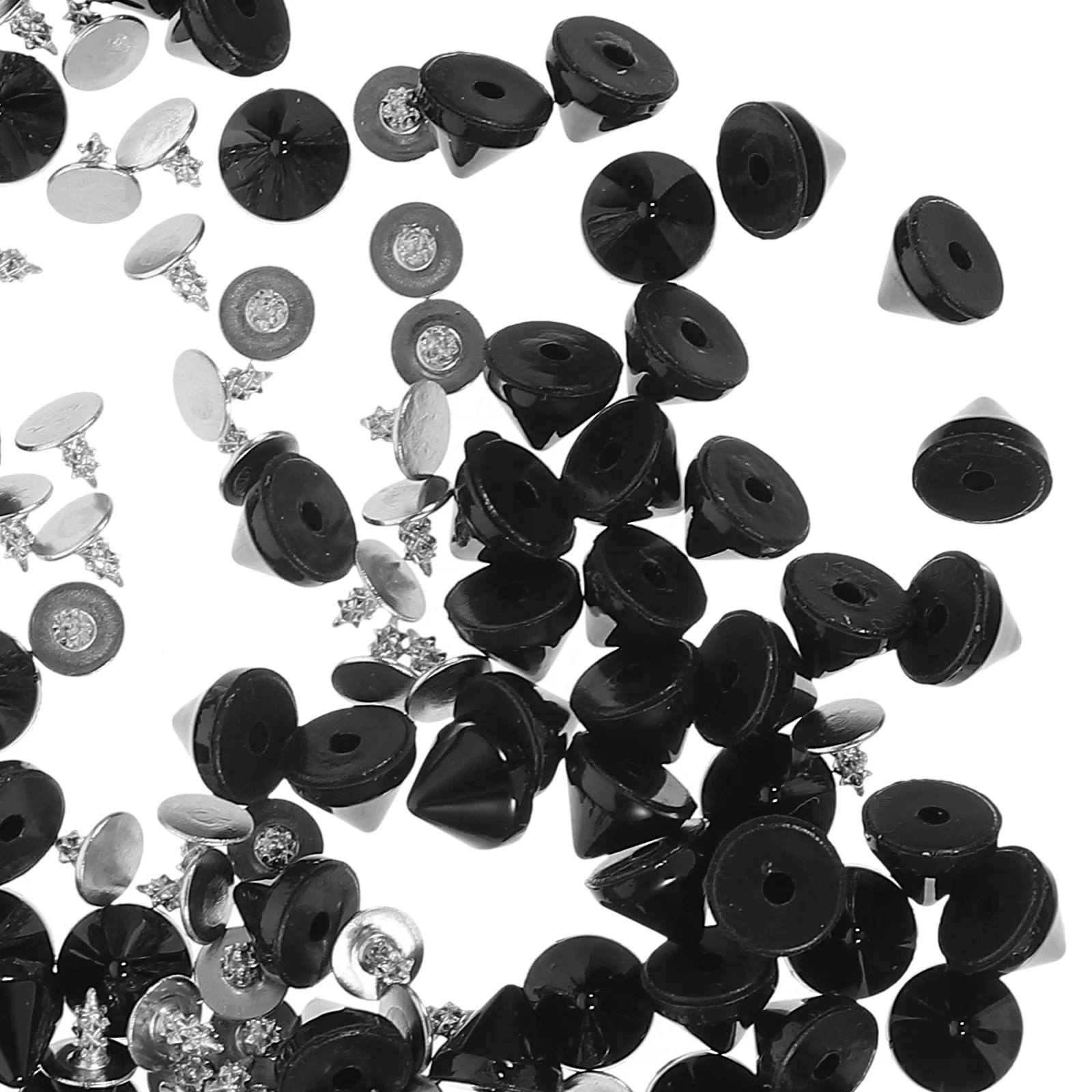 

100pcs Plastic Punk Rivets Reusable Diy Clothing Bag Shoes Decorative Studs Set For Crafts Halloween Decor