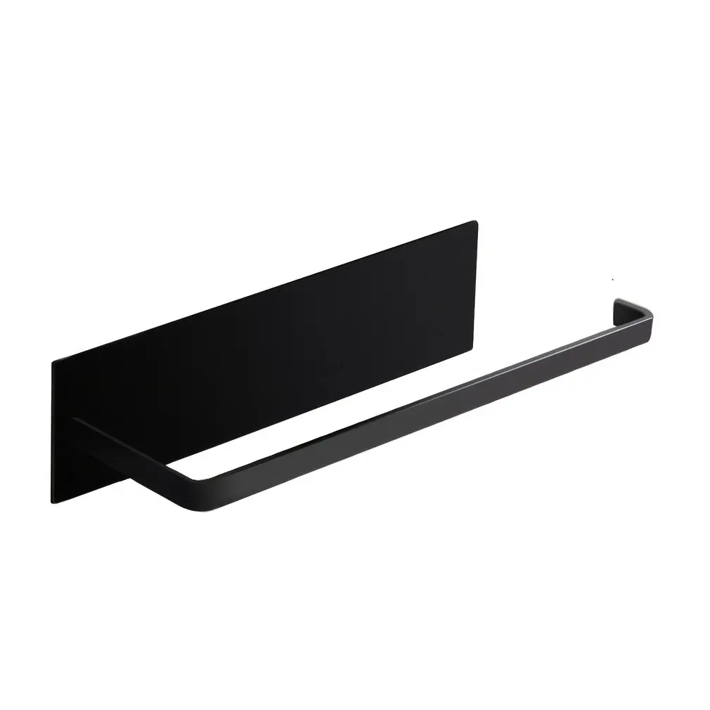 Kitchen Steel Paper Towel Holder No Punch Cabinet Paper Shelf Household Roll Paper Hanger Plastic Wrap Rag Storage Rack