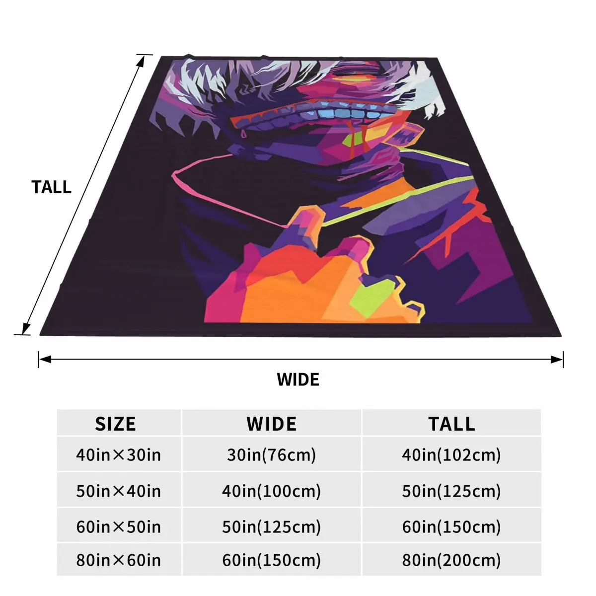 Kaneki Tokyo Ghoul Gift Anime Blankets Flannel Sofa Throw Blanket Warm for Home Bedroom Travel Throws Bedspread Quilt
