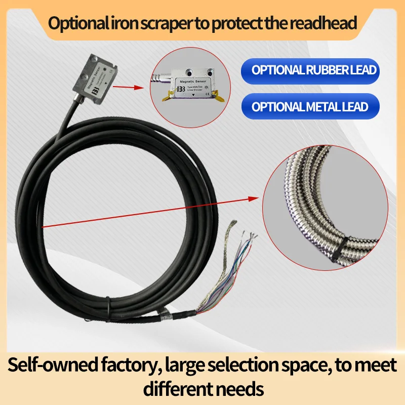 Magnetic ruler tape magnetic sensor reading head linear displacement sensor resolution 0.005mm reading head with magnetic strip