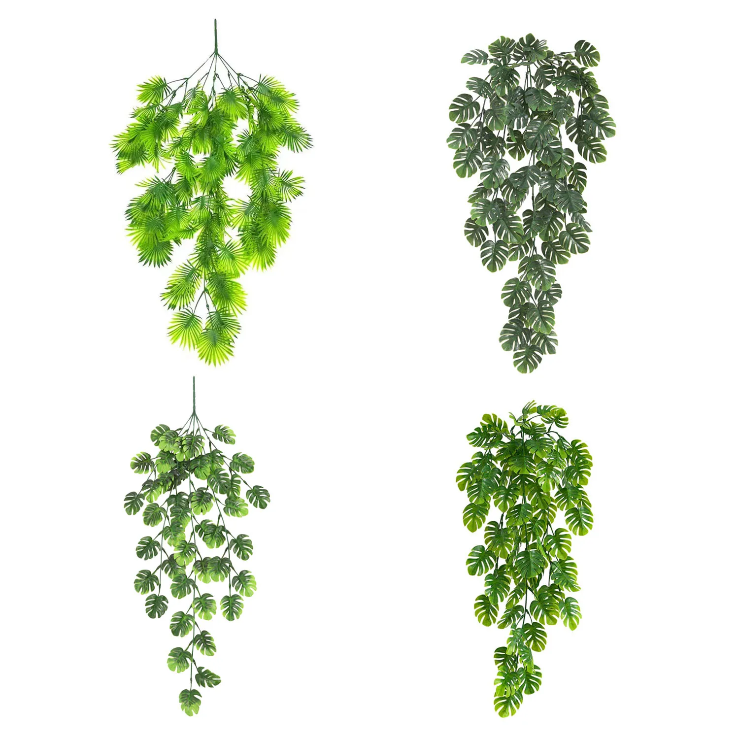 79cm künstliche grüne Pflanzen hängen Efeu Blätter Rettich Seetang Traube gefälschte Blumen Rebe Hausgarten Wand Party Dekoration