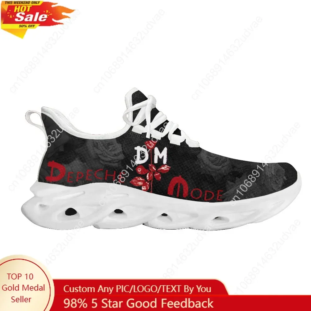 

Спортивные кроссовки Depeche Mode для мужчин и женщин, кроссовки для бега, сетчатая обувь на шнуровке, обувь на заказ, белые.