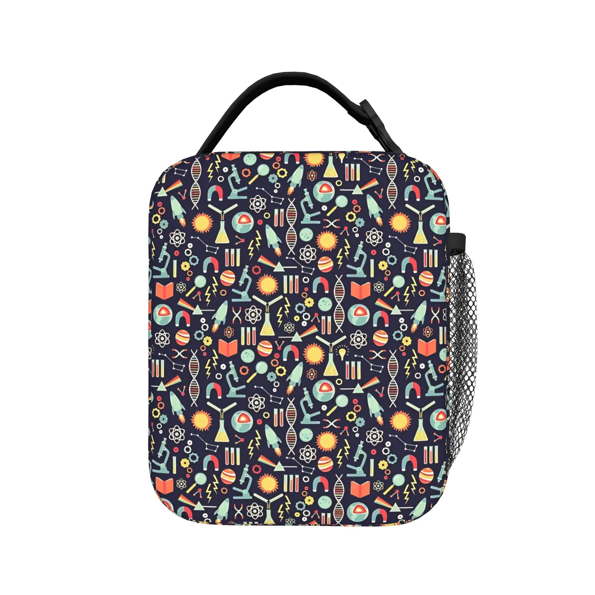 Chemistry Science Test Tubes Lab School Subject Lunch Bag Lunch Box For Women Portable Insulated Cooler Bag  Tote Food Bags