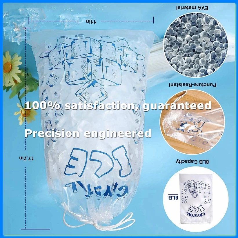 

Ice Bags 8 Lb with Drawstring, 100 Count Ice Bags for Ice Machine, Heavy-Duty Reusable Bags,-ABYS