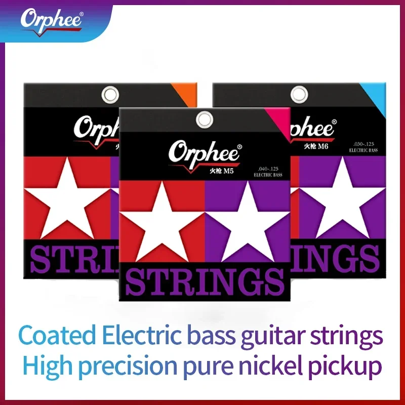 

Электрические басовые струны Orphee для 4/5/6, серия Bass Fire Lock, нанопокрытие, шестиугольный сердечник, 100% никель, аксессуары для басов