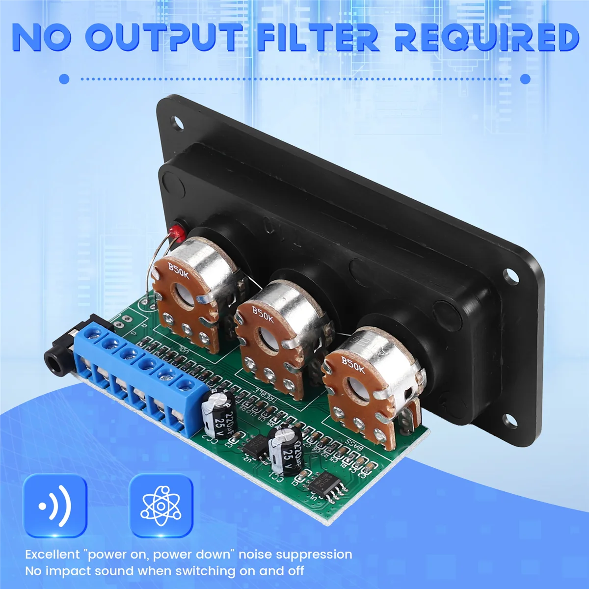 GZMO Digital Power Amplifier Board Stereo Amp NS4110B Sound Amplifier 2X20W HIFI Amplificador Treble Bass Tone, with Panel