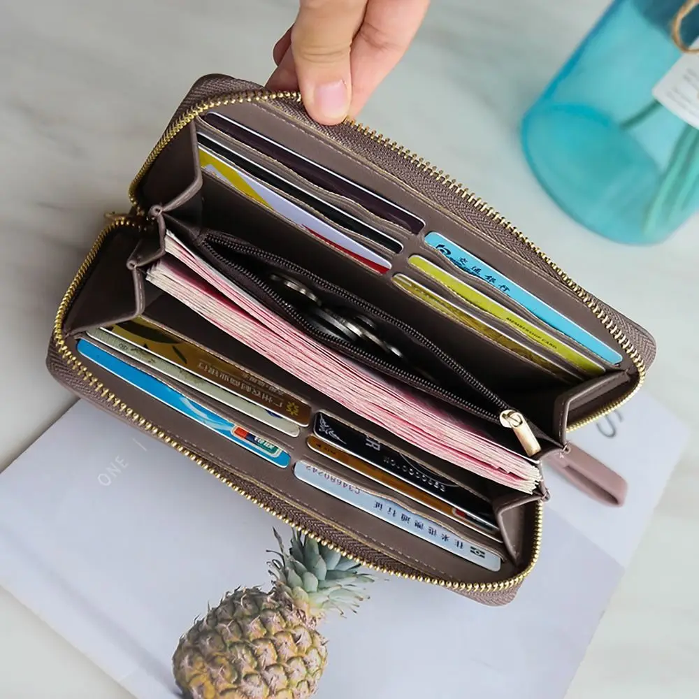 Multi-card Women's Long Wallet Portable PU Leather Korean Style Money Bag Elegant Purse Women Maiden