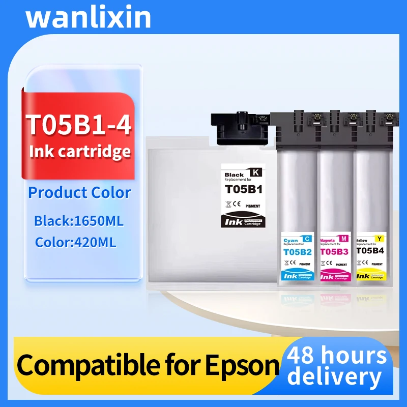 4Color T05B1 T05B2 T05B3 T05B4 Pigmen Ink Bag For Epson WF-C878R WF-C879R C878R C879R With Chip T05B Ink Pack Ink cartridge