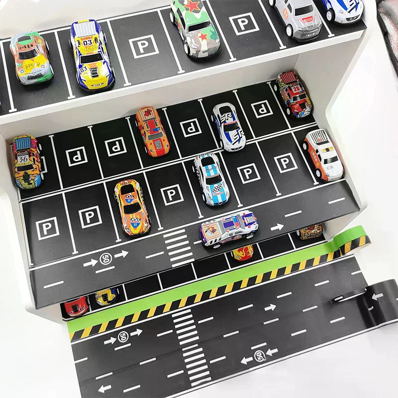 Rolls+9 Traffic Game Scene Application Stickers, 118.1 Inches DIY Road And Rail Transit Design And Paper Tape, Used For Railw 28