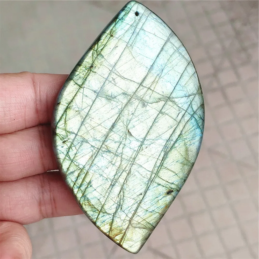 

Natural Colorful Light Labradorite Pendant Jewelry Water Drop Flash Gold Labradorite 88x55x12mm Necklace Women Men AAAAAA