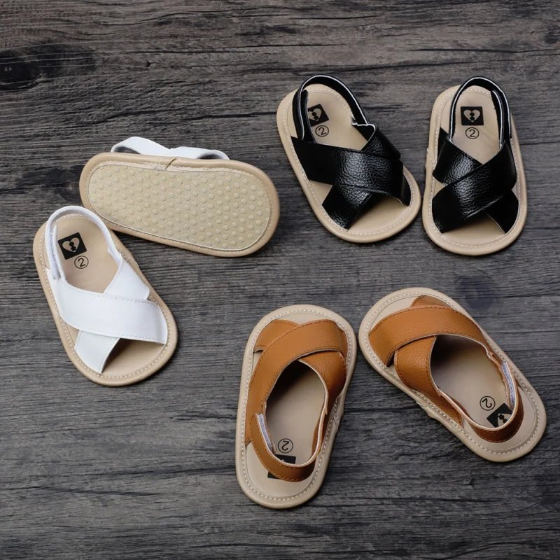 Zapatos de verano para bebés, sandalias clásicas con suela suave ahuecada, antideslizantes, informales, planas, de 0 a 18 meses