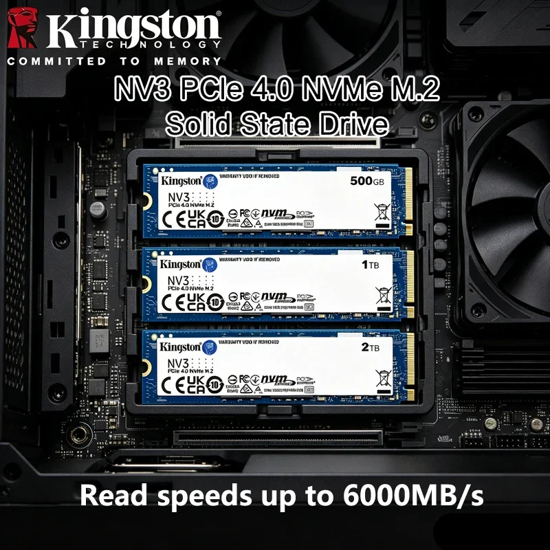 Unidad de estado sólido Kingston NV3 M.2 2280 PCIe4.0 NVMe, unidad de alta velocidad de 500 GB-4 TB para juegos, actualización de computadoras de escritorio y portátiles