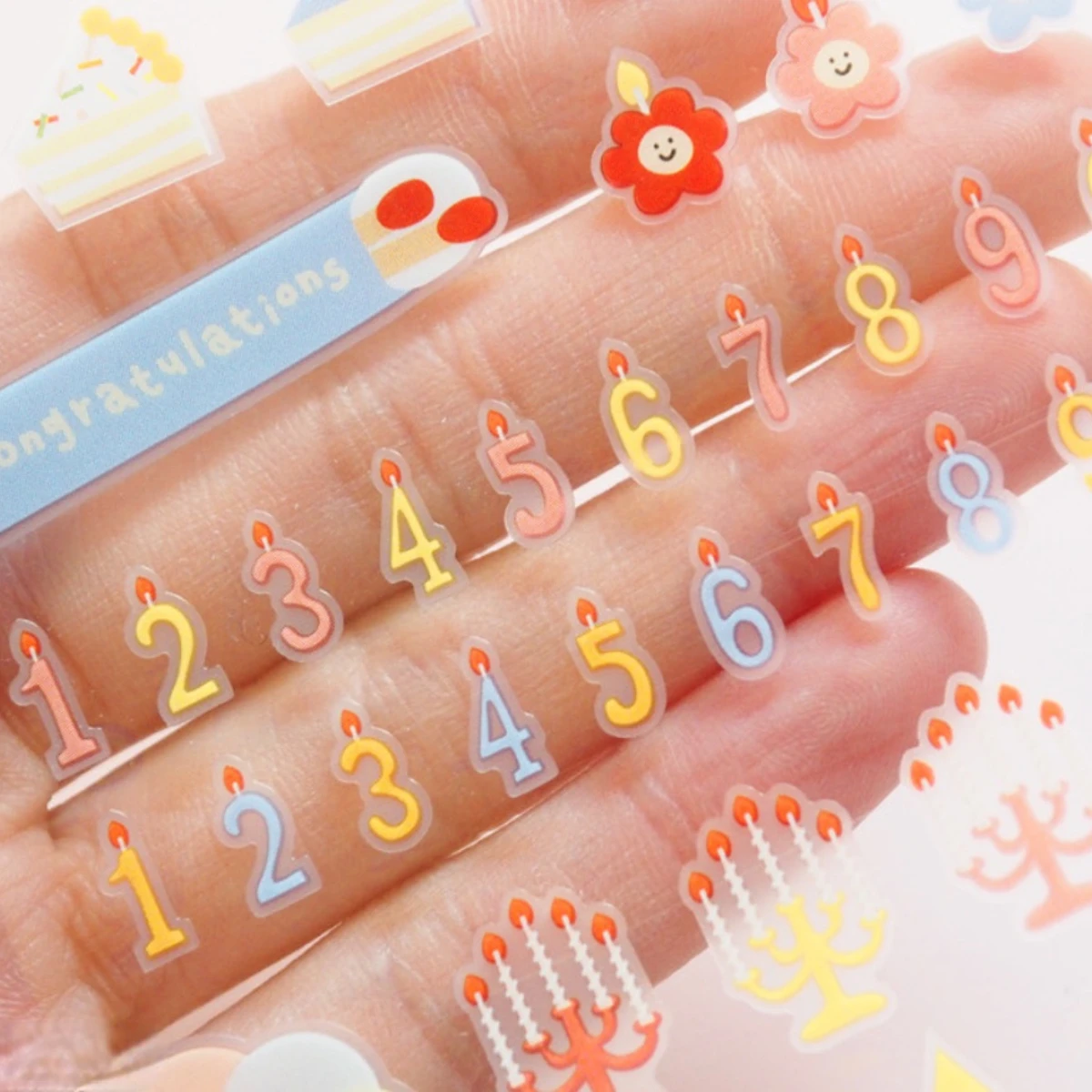 Korean Import Brand Suatelier Kawaii Birthday Cakes Candles Stickers Scrapbooking Diy Diary Stationery Sticker Cute view 4