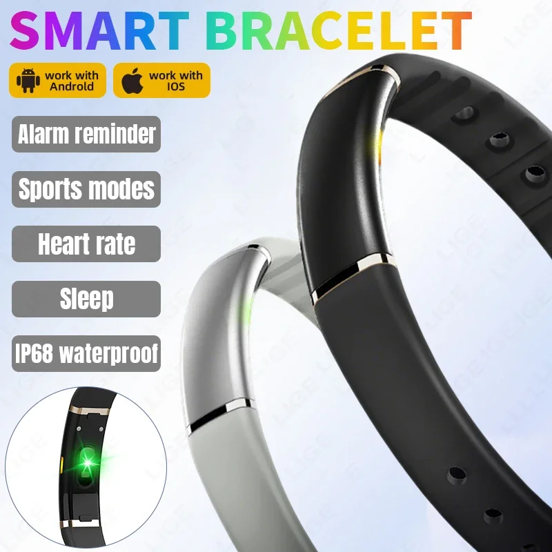 

LIGE Women Smart Watch Heart Rate SpO2 Stress Monitor IP68 Waterproof BT5.4 Health Bracelet Men Fitness Tracker for iOS Android