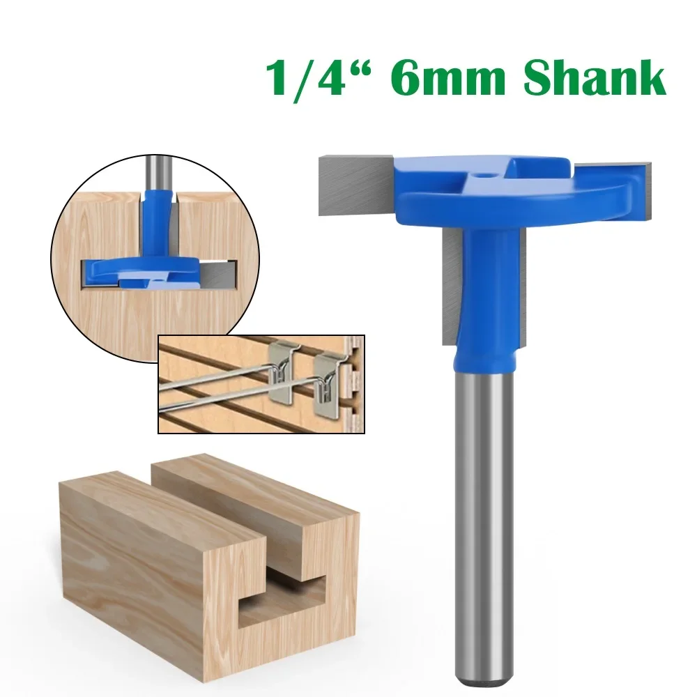 6mm 1/4 Inch Shank T-Slot Handle Router Bit Tungsten Carbide Slotting Straight for Wood Milling Cutter Woodworking