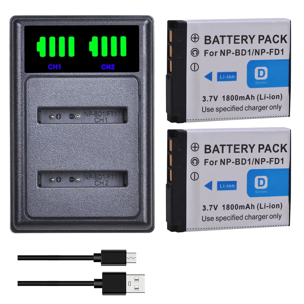 NP-BD1 NP-FD1 Battery and Charger for Sony DSC-TX1 DSC-T2 DSC-T70 DSC-T75 DSC-T77 DSC-T90 DSC-T200 DSC-T300 DSC-T500 DSC-T700