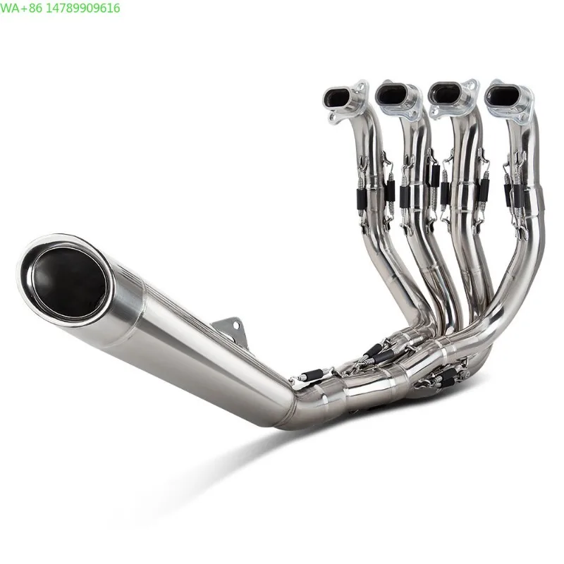 Forged Exhaust System For MotorcycleMotorcycle Exhaust Modify Full Titanium Glossy Escape System Kit Front Pipe Muffler With DB