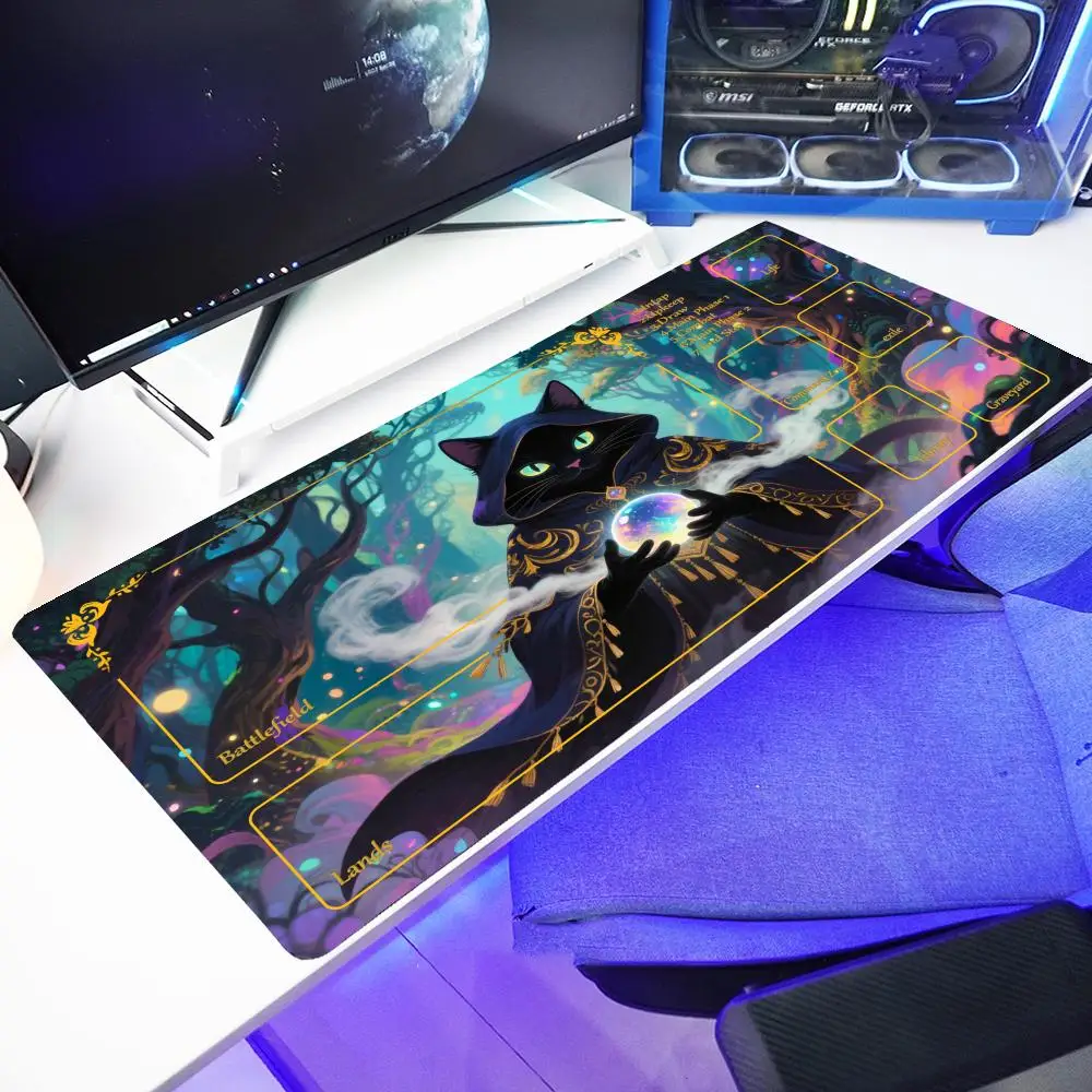 

Game mouse pad with cat pattern is a high-quality rubber anti-slip and washable computer accessory Mouse Pad