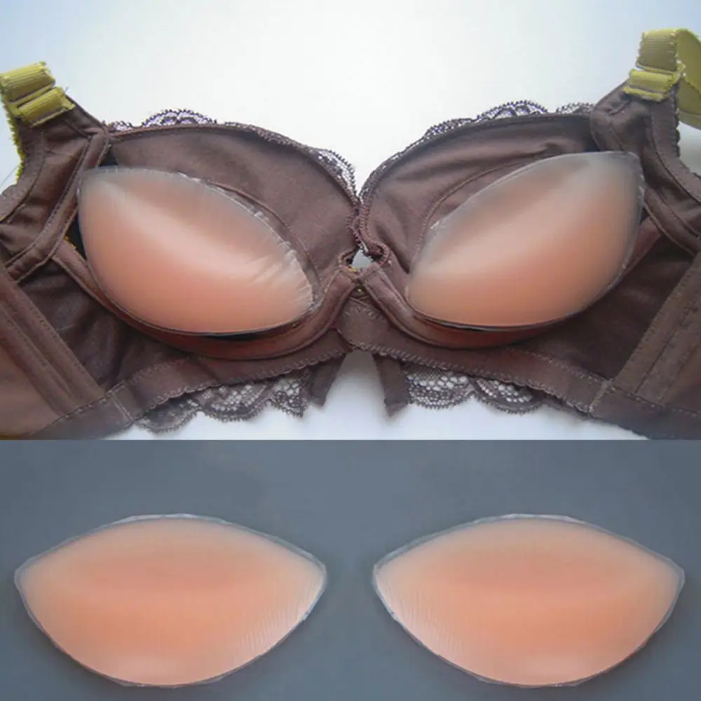 Dropship 1 Pair Push Up Silicone Triangle Bikini Swimsuit Bra Insert Pads Bra Pads Pasties Invisable Breast Enhancer Lingerie