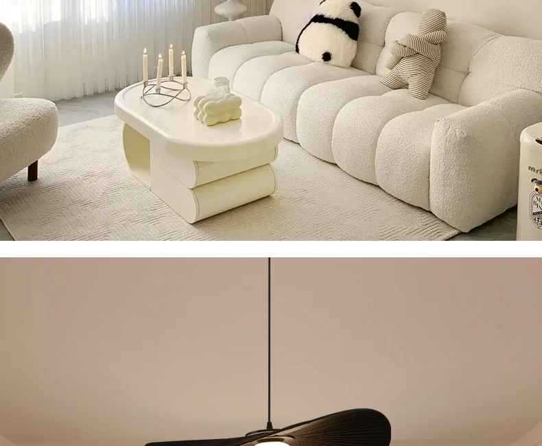Nordic Home Deocr Hat Pendant Lights White Black Pleated