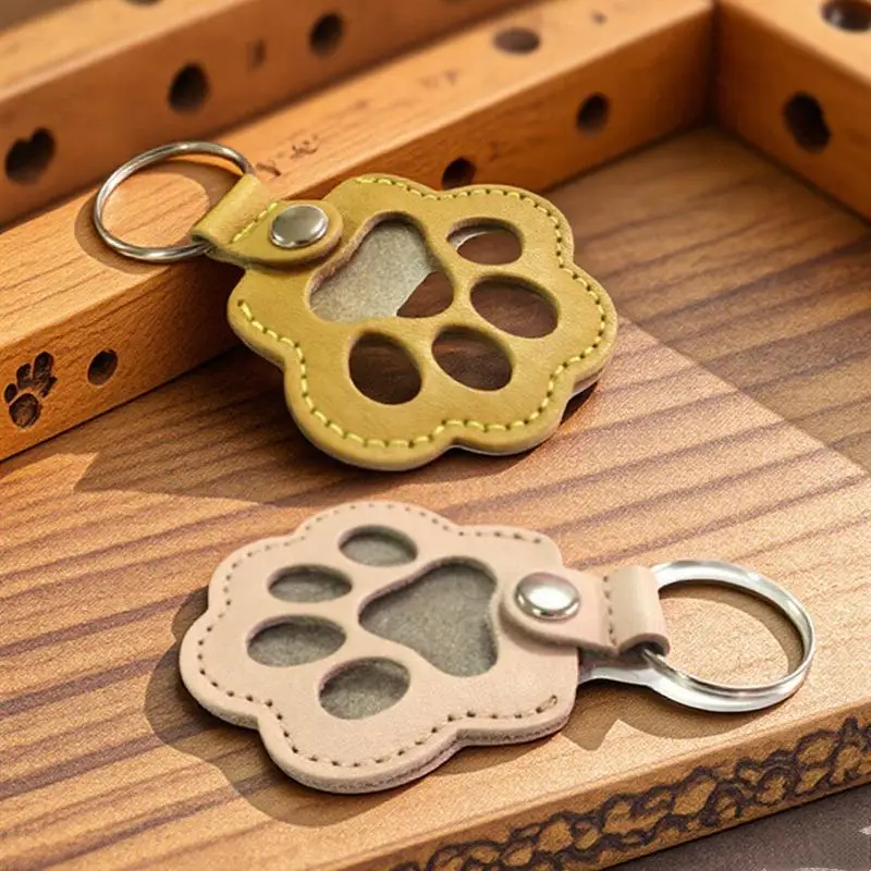 Leather Memorial Keychain Creative Handmade Homemade Pet Hair Storage Ornament Cute Multifunctional Portable Bag Pendant
