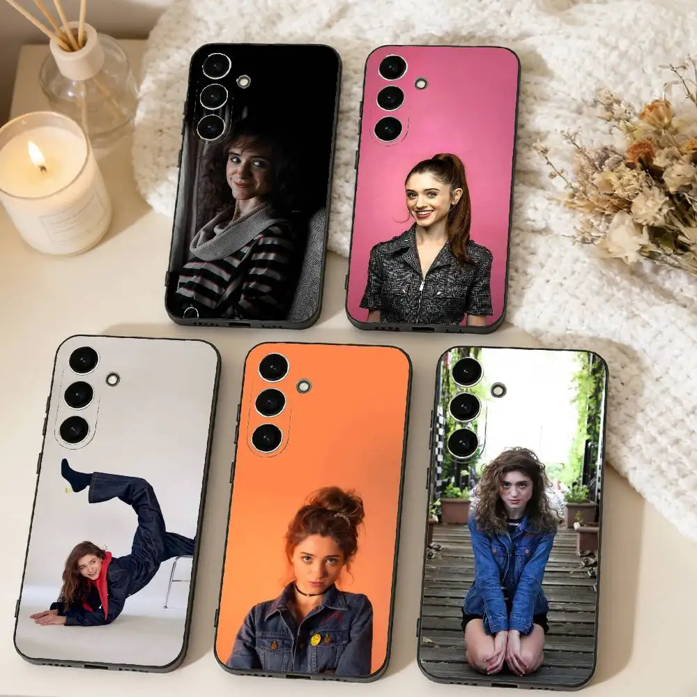 

Retro Chic Vibe Natalia Dyer Phone Case For Samsung Galaxy A73,A72,A71,A70,A53,A52,A51,Others Soft Black Cover