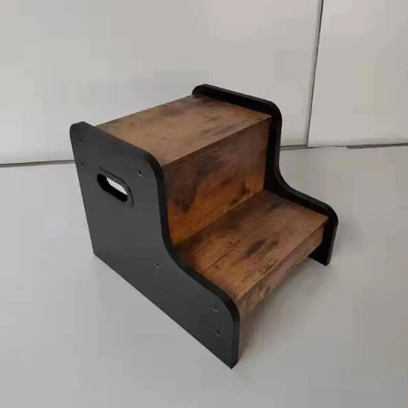 Taburete escalonado de madera para niños, taburete de 2 escalones para baño, Base antideslizante para cocina, ayudante de entrenamiento para orinal