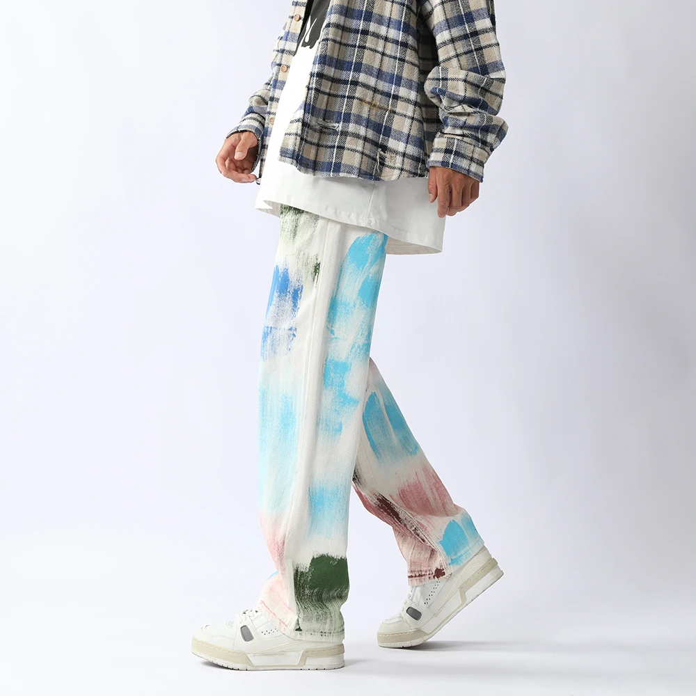 

Американские джинсы прямого кроя в стиле ретро, ​​мужские джинсы свободного кроя, модные, для весны и осени, износостойкий деним, молодежная мода