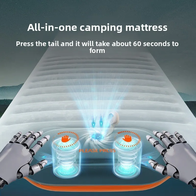 Hand Press Self-Inflating Camping Mat, Thick & Elevated Air Mattress for Camping, Travel & RV