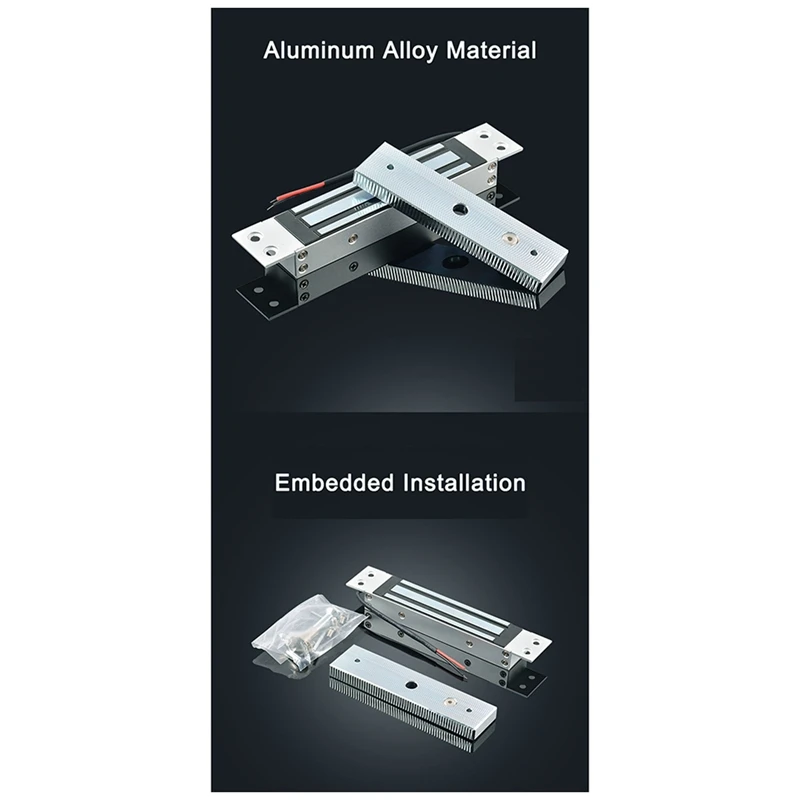 Serrure magnétique électromagnétique DC12V, Force de maintien de 180Kg, Installation intégrée dissimulée