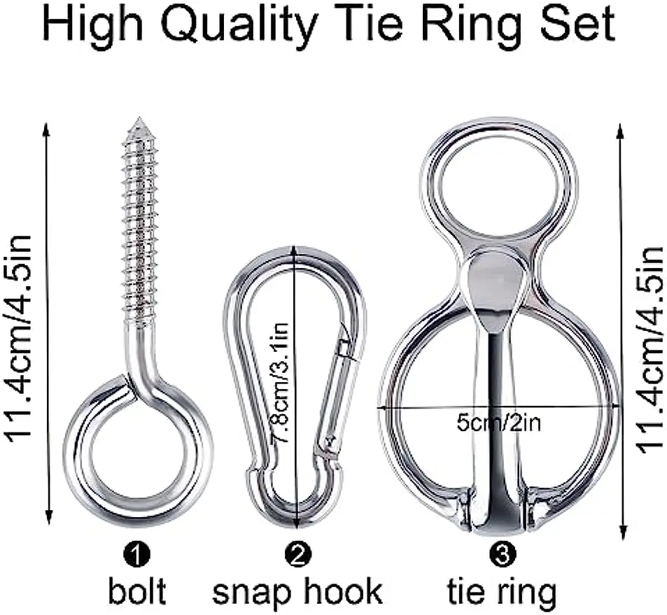 3pcs Heavy Duty Horse Tie Ring, Durable Stainless Steel Tie Ring for Horses