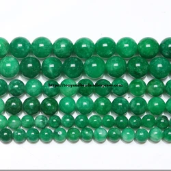 Natural Stone Gan Qing Gradient Green Jade Loose Beads 6 8 10 12MM Pick Size For Jewelry Making