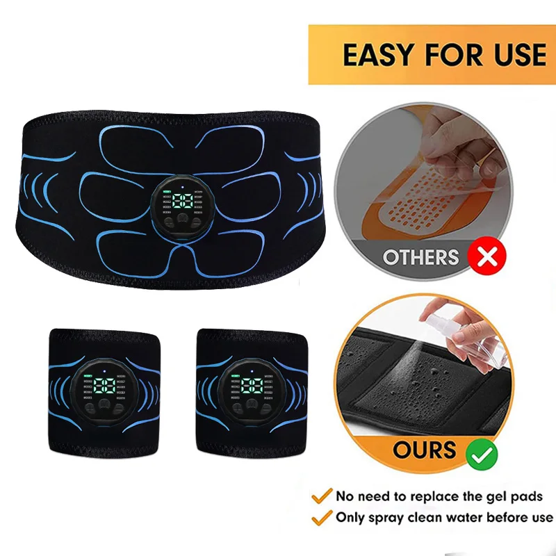 Abdominal Toning Belt Waist Muscle Toner Smart Body Arm Trainer USB Fitness Workout Training Massage Equipment