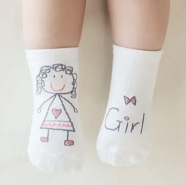 Baby socks Cartoon asymmetrical boys girls Baby floor socks non-slip cotton socks for children