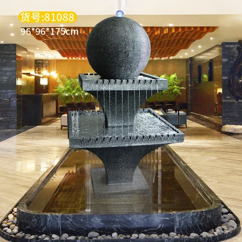 TQH6.8 company hotel lobby feng shui ball fountain ornament flowing water generation wealth circulating water outdoor decoration