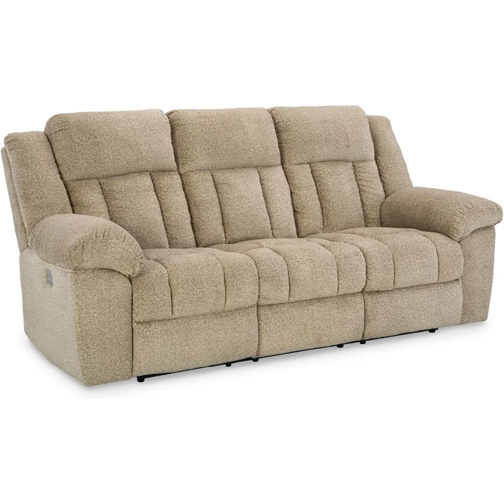 

Wall Hugger Power Reclining Sofa With Adjustable Headrest And Usb Ports, Light Brown
