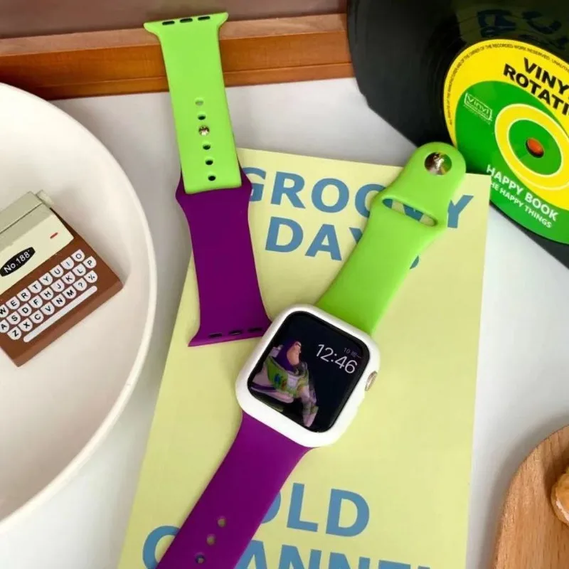 Disney Buzz Lightyear Silicone Band for Apple Watch 9 8 7 6 5 4 3SE Strap for iWatch 49mm 45mm 41mm 40mm 44mm 38/42mm Watch Band