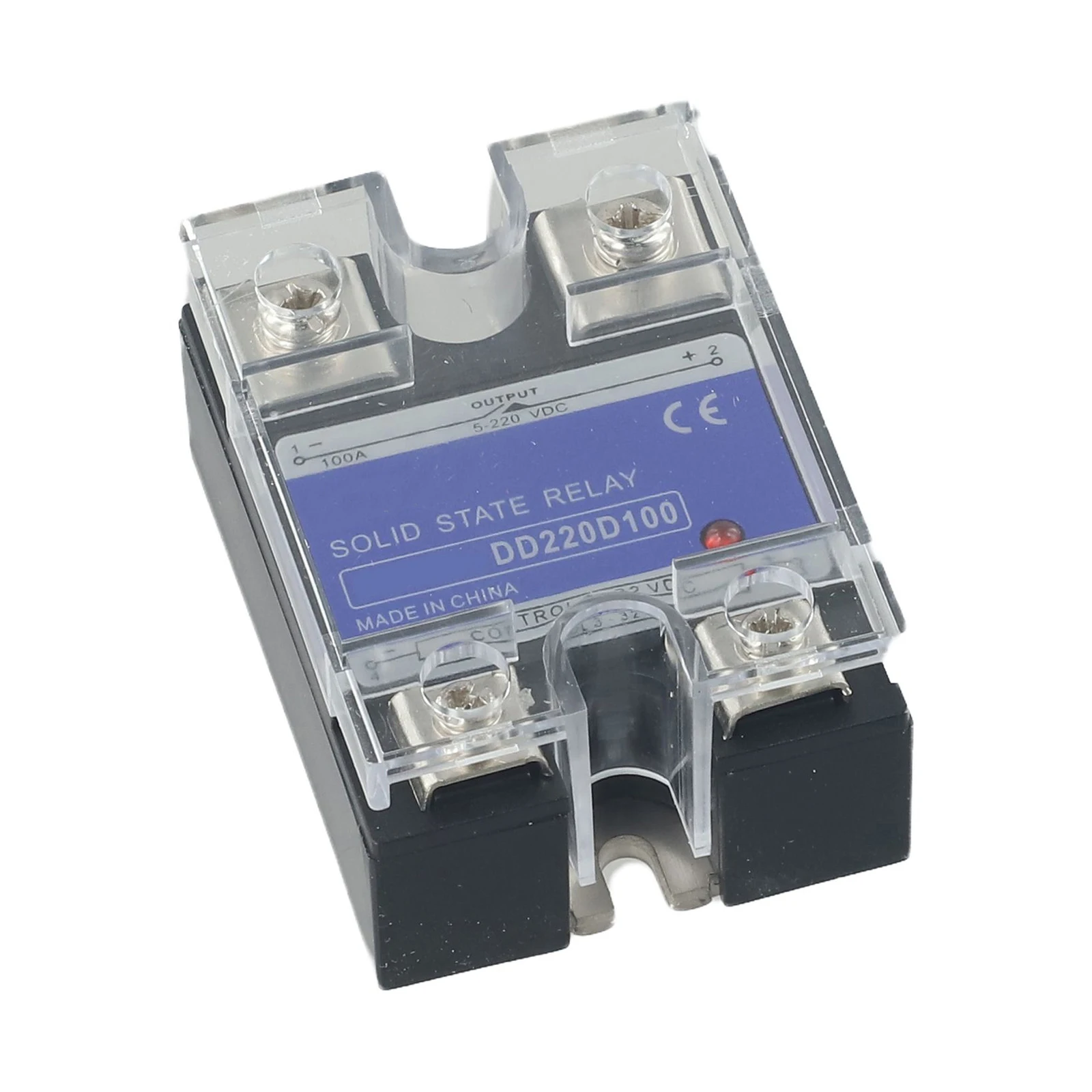 1pc 100A Solid State Relay SSR DC-DC Solid State Relay Input 3-32V DC Load 5-220VDC DD220D100 Non-contact Switch LED Indicator