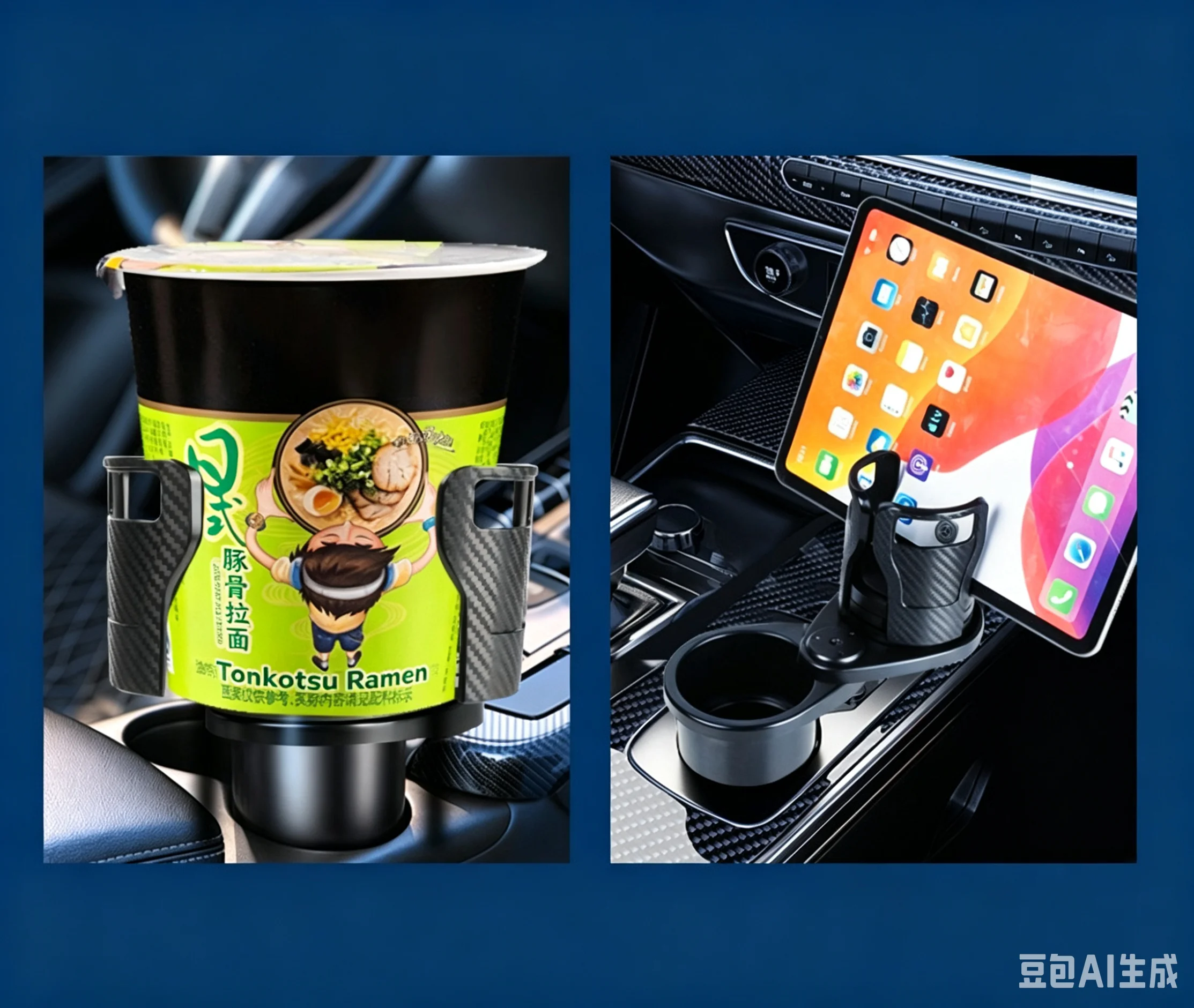 360 ° Drehbarer Multifunktionaler Auto-Getränkehalter, Faltbarer 2-in-1 Getränkehalter – Detail 5