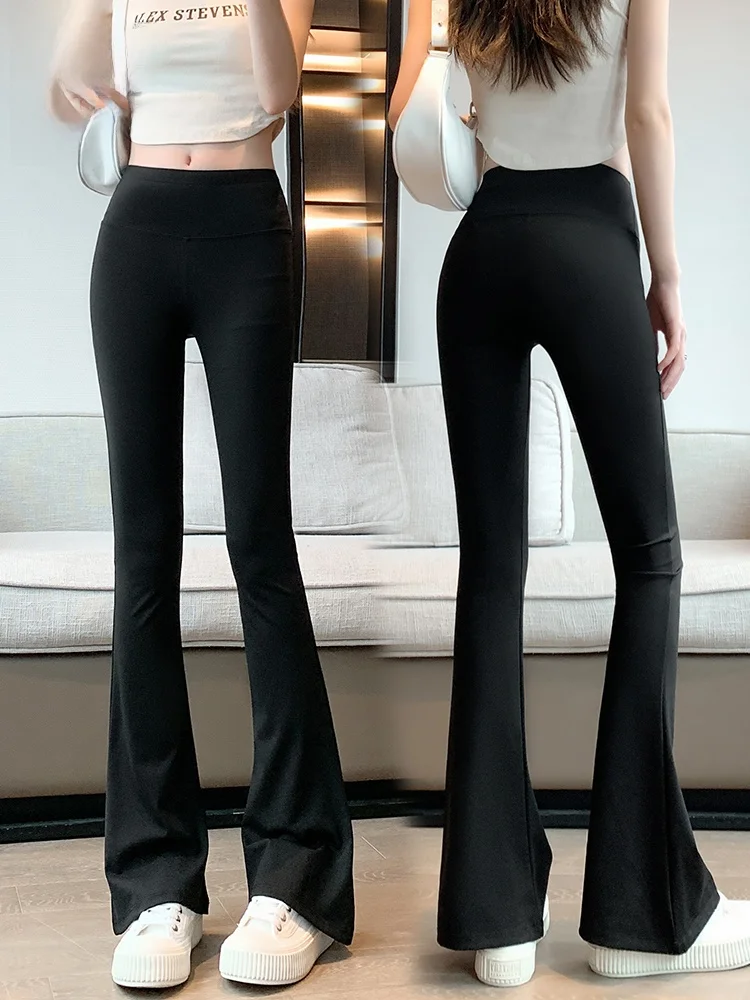 

High Waist Yoga Pants Women's Summer Thin Micro Flared 2025 New Sle Elastic Slimming Tummy Control High Waist Butt Lifting ...