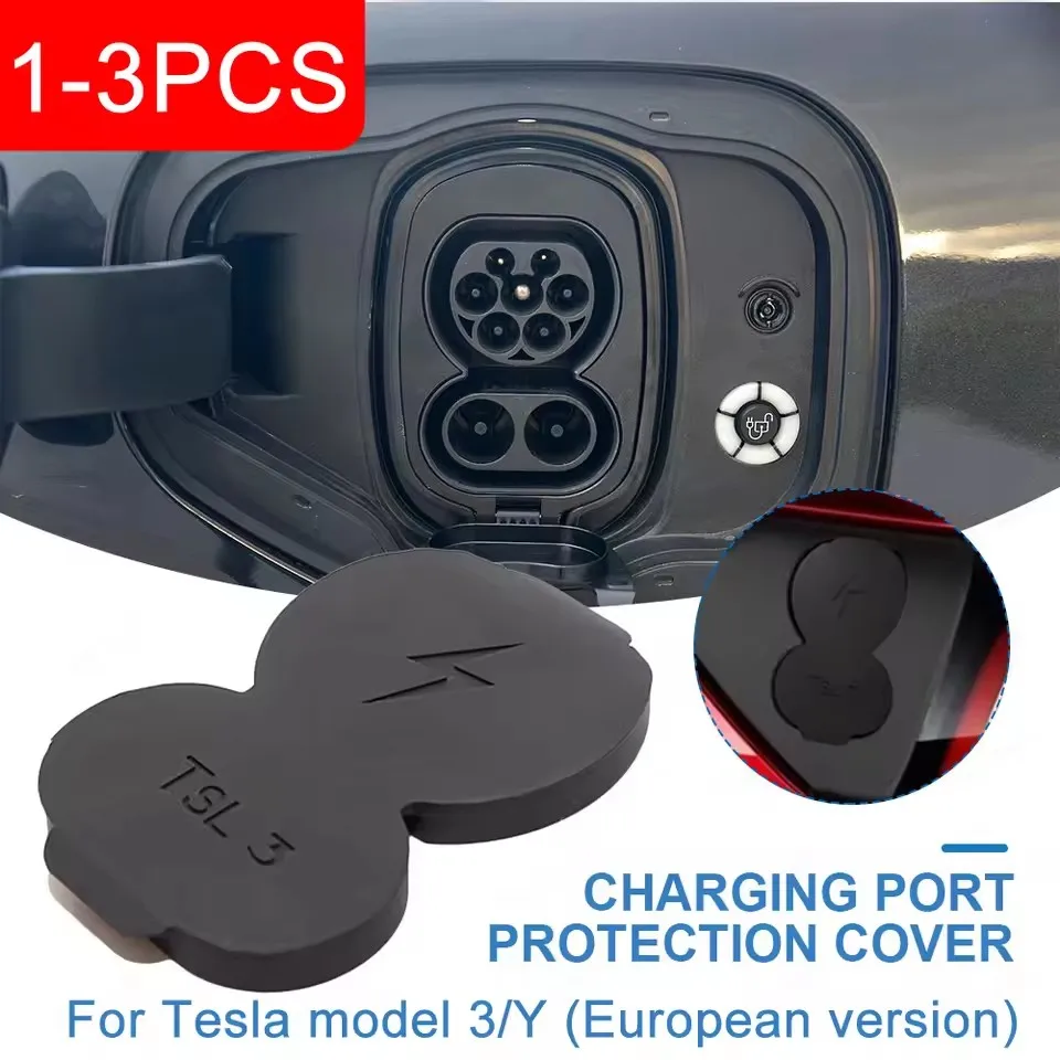 Dust Cover Cap Silicone Charger Hole Protector for Tesla Model 3/Y European Version Waterproof Dust Plug Protective Cover