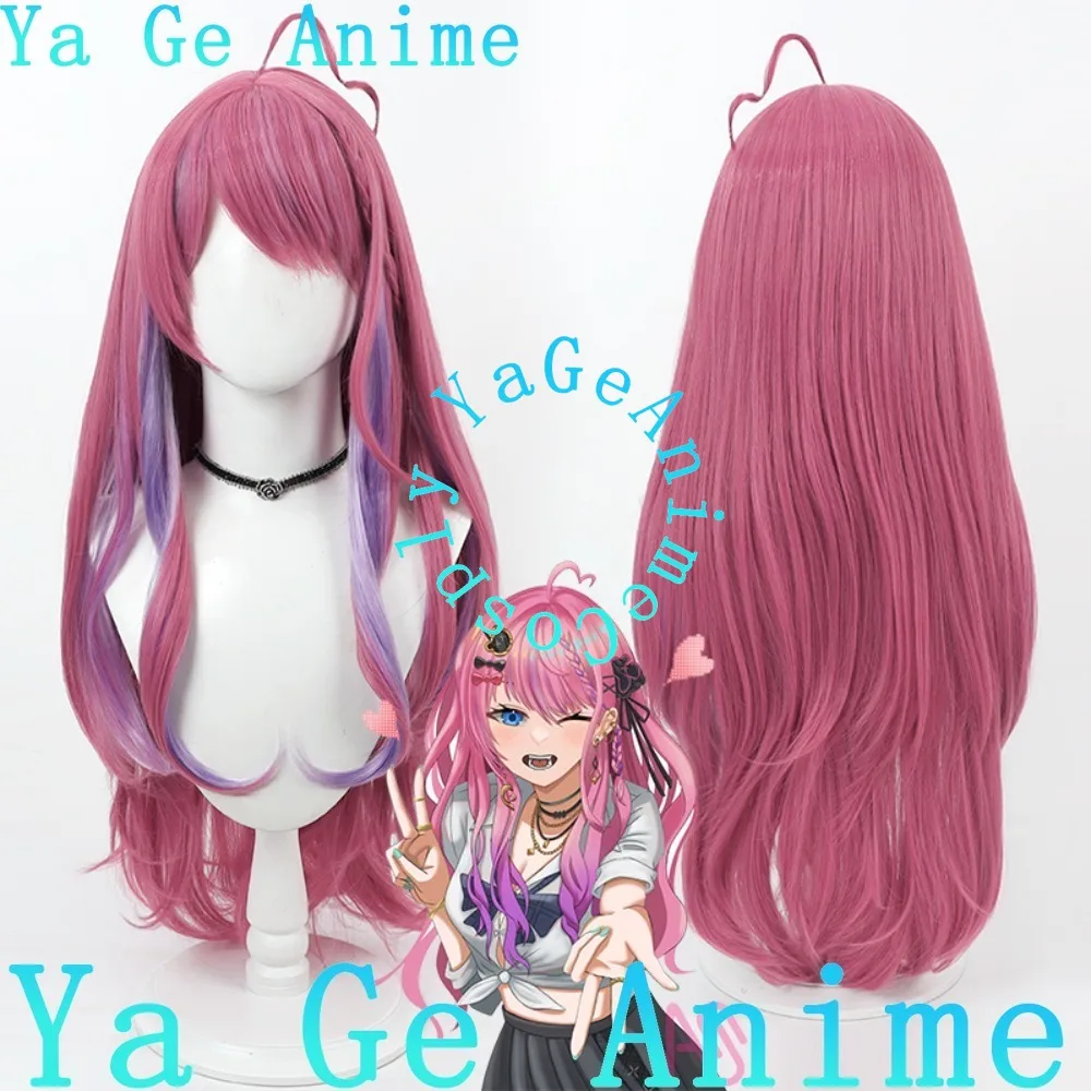 الظاهري VTuber غاسل كوراموتشي ميروتو شعر مستعار تأثيري هالوين كرنفال حفلة الاصطناعية مقاومة للحرارة الشعر متجر Ya Ge أنيمي