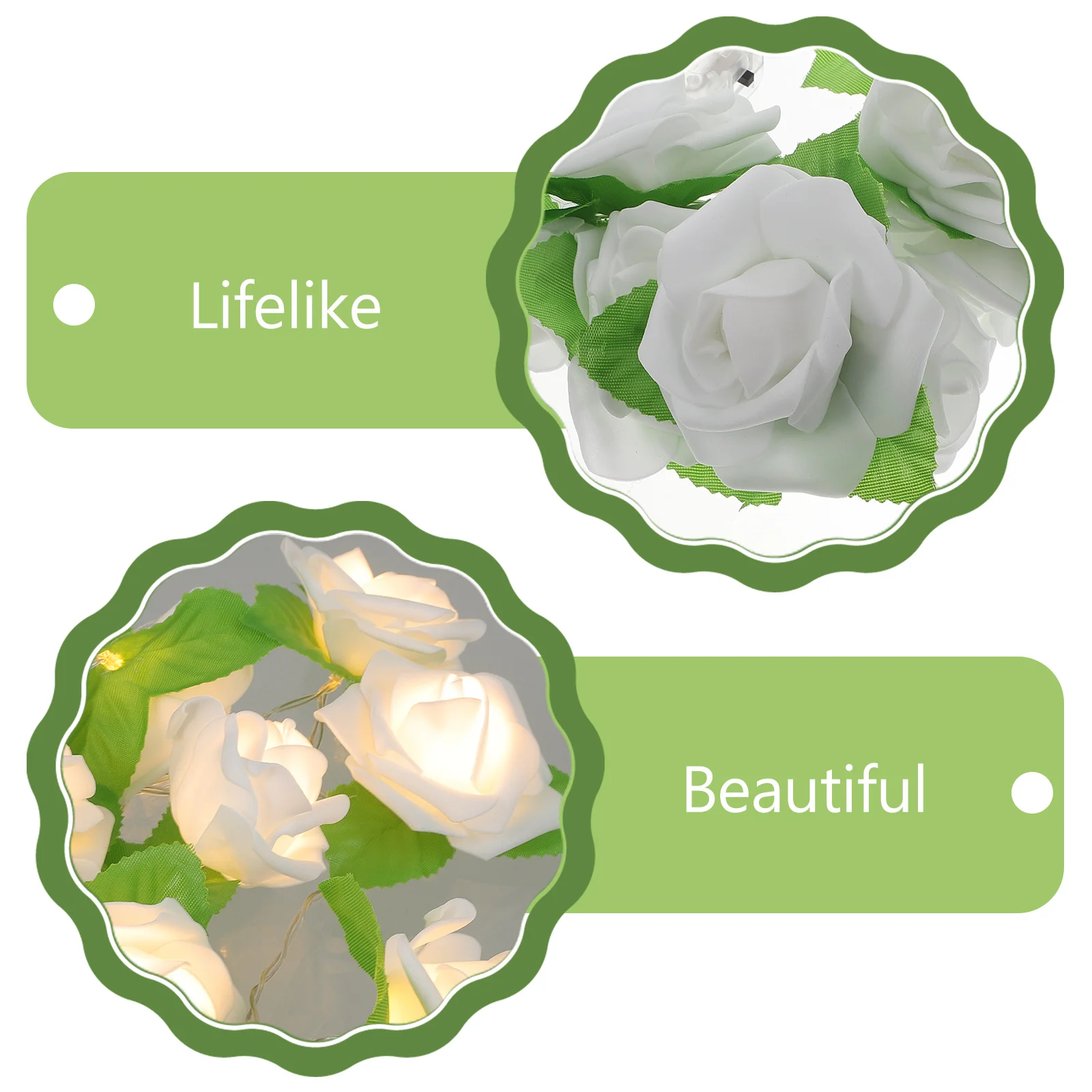 

1Set Realistic Rose Design String Light LED Simulation Flower Lamp for Party Decor Valentine's Day Wedding Event Beautiful Vibe