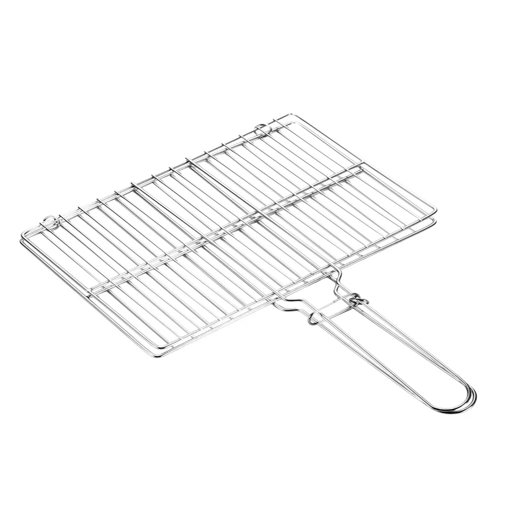 

Kit Grilled Fish Rack Roaster Pan Outdoor BBQ Net Stainless Steel Griddle Barbecue Man Accessories