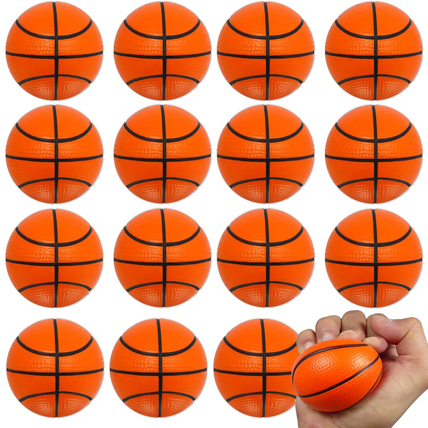 Mini Basketball Stress Ball, Soft Squeeze Fidget Toy with Textured Surface, Handheld Squishy Ball for Office Desk Relaxation