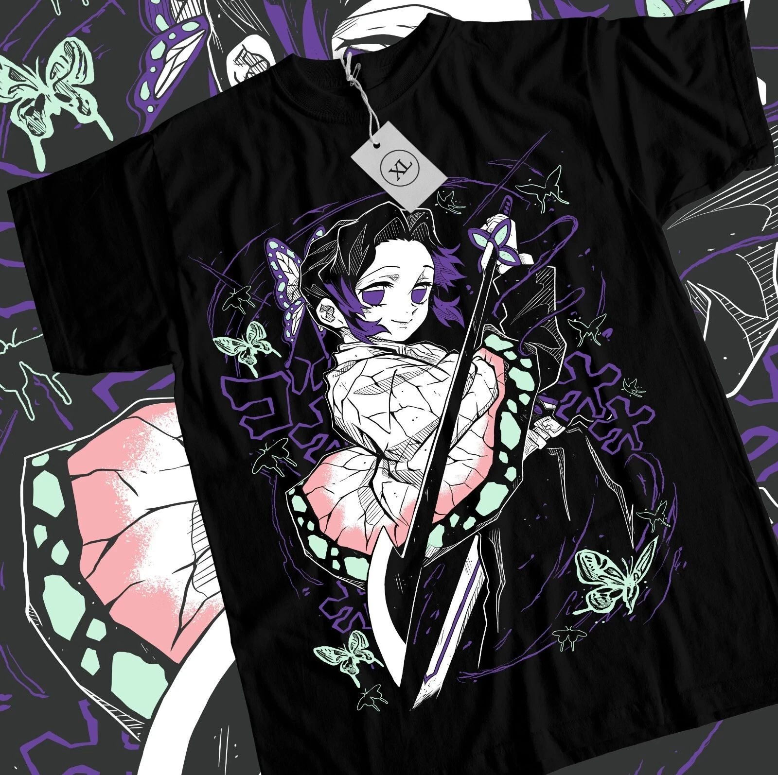 2026 Sommer Demon Slayer Anime Kocho Shinobu Lockeres Kurzarm-T-Shirt aus Reiner Baumwolle für Kinder Trendiges Unisex Lässiges Bequemes Shirt