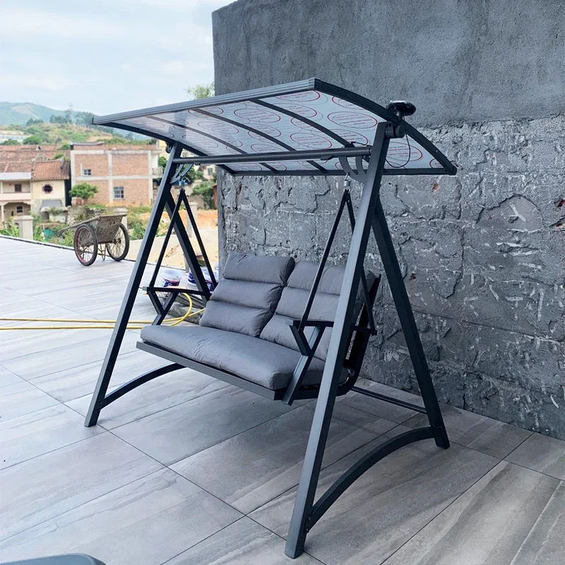 Swing outdoor courtyard garden outdoor terrace modern solar home aluminum alloy rocking chair hanging chair swing chair