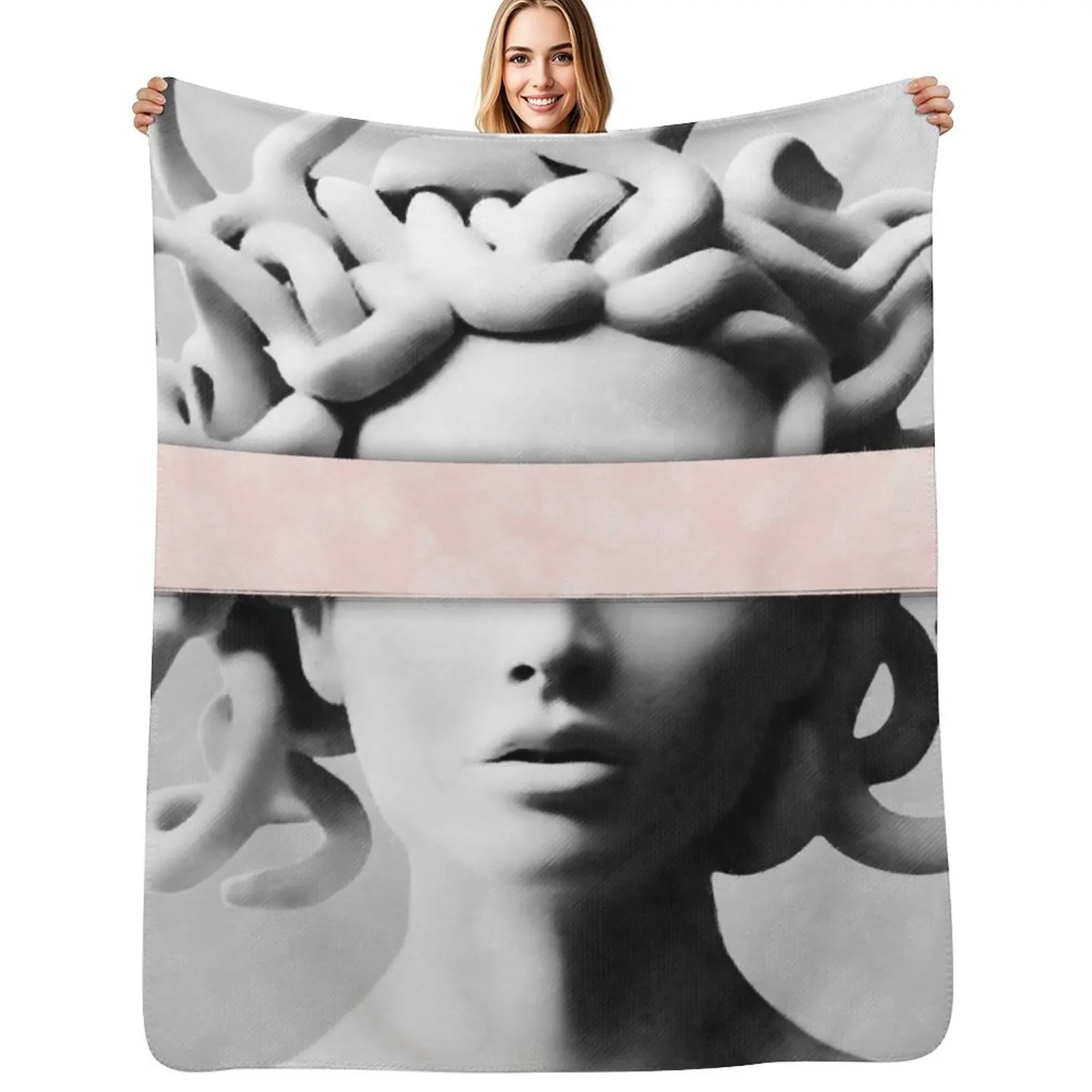 

Medusa portrait Throw Blanket Warm Cozy Throw Blanket for Living Room Couch