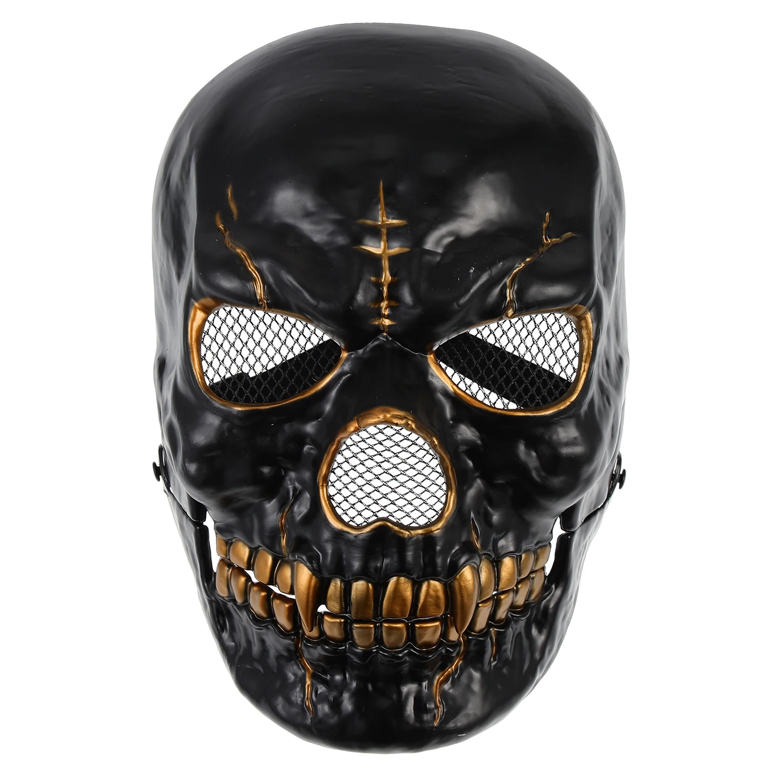 Skull Facial ตกแต่งหน้ากากเครื่องแต่งกายฮาโลวีนสําหรับอุปกรณ์ประกอบฉากที่น่ากลัวสยองขวัญหน้ากากพลาสติกหมวกปาร์ตี้