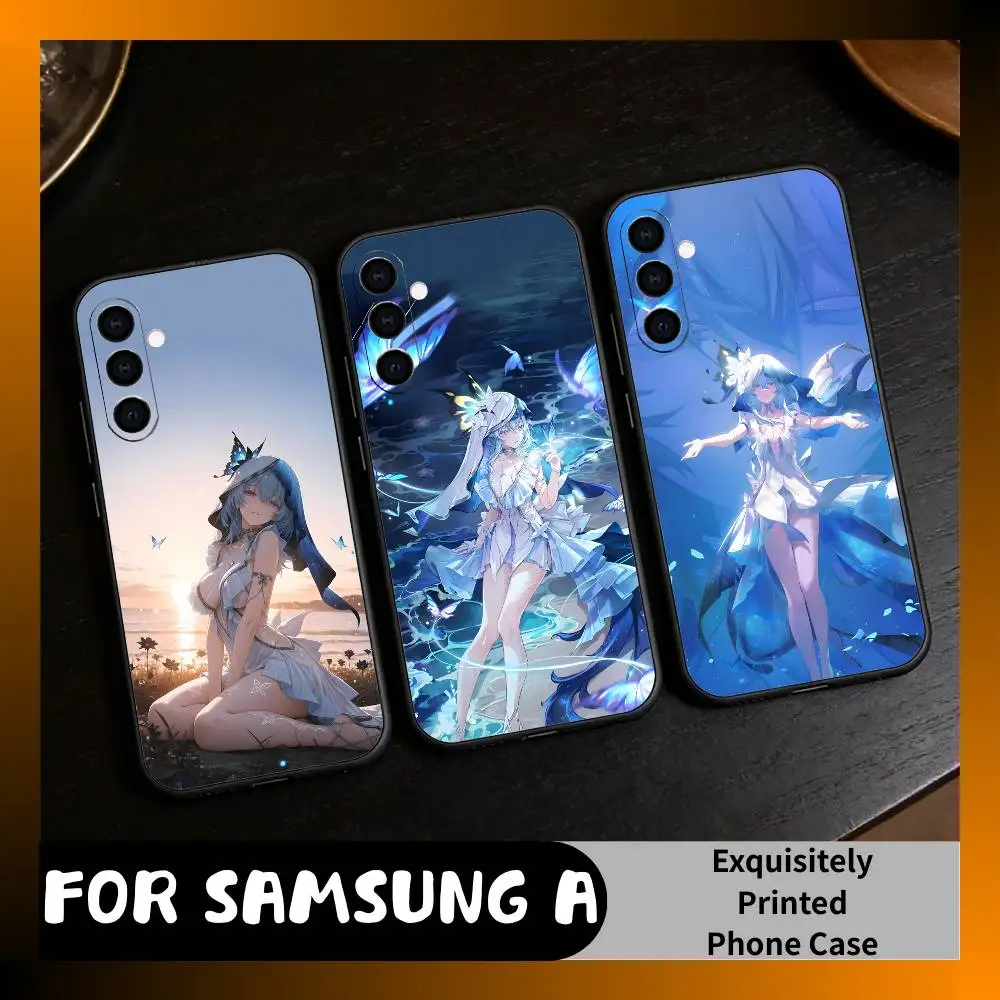 

WUWA Game S-Shorekeeper-r Phone Case For Samsung Galaxy A73,A72,A71,A70,A52,A51 Others Soft Black Cover